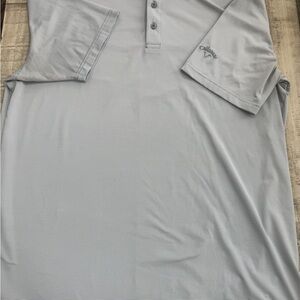 Callaway Powder Blue & white striped Performance Polo Shirt